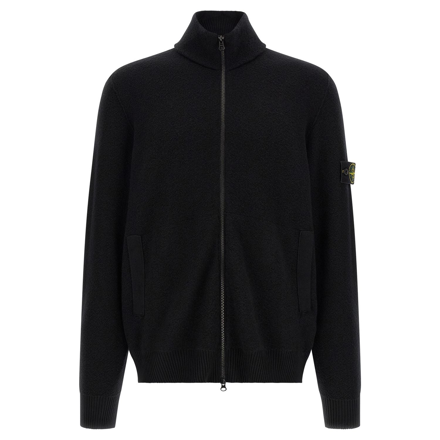 Stone Island Black Virgin Wool Cardigan