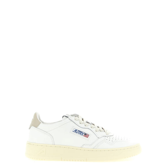 Autry Beige Cowhide Low Top Sneakers