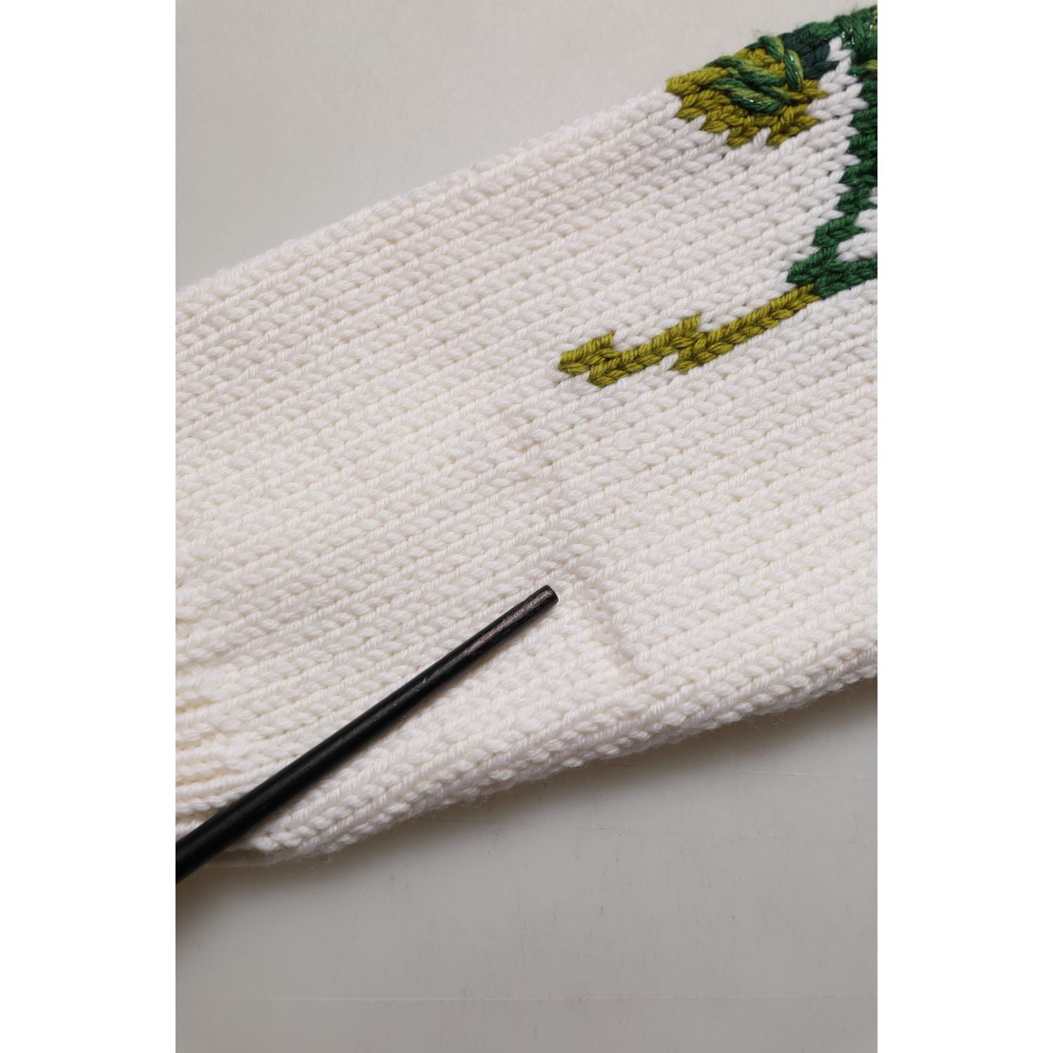 Dolce & Gabbana White Wool Floral Crew Neck Pullover Sweater