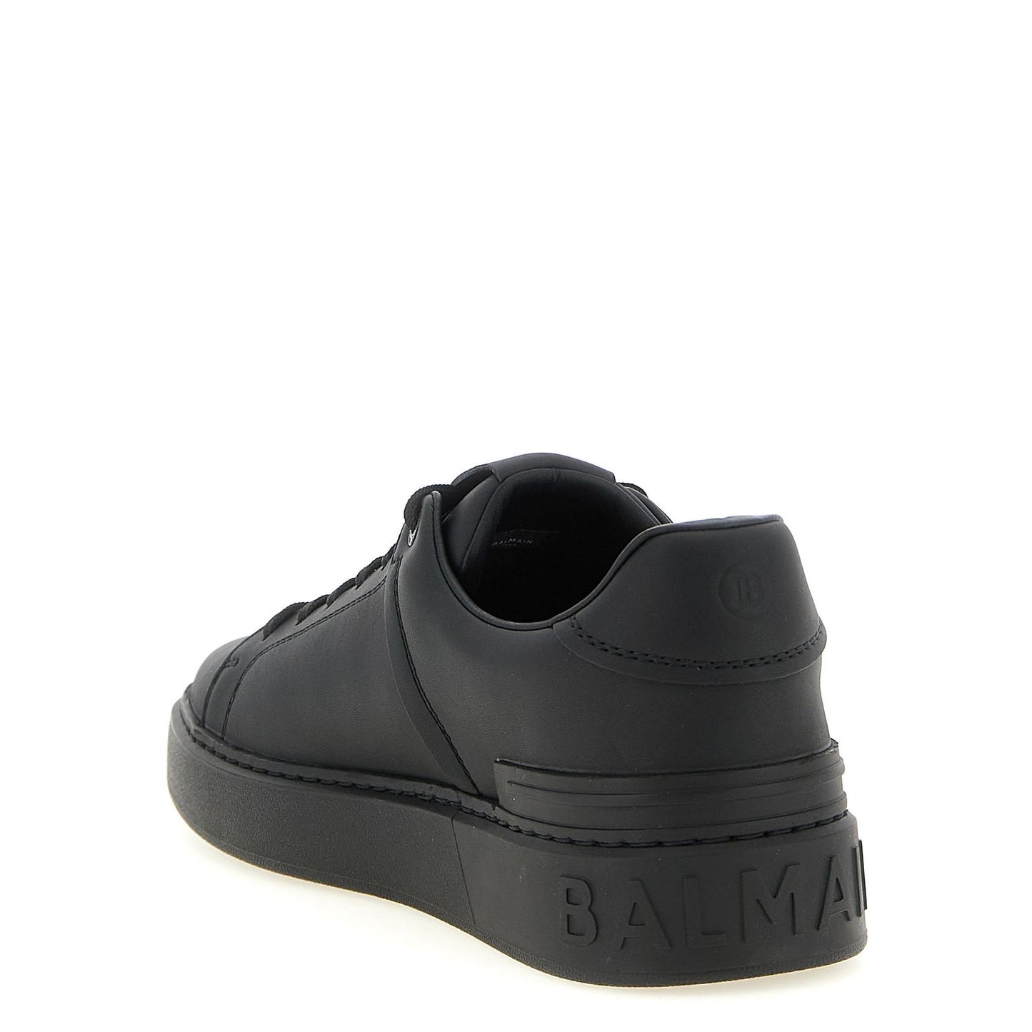 Balmain Black Calfskin Low Top Sneakers