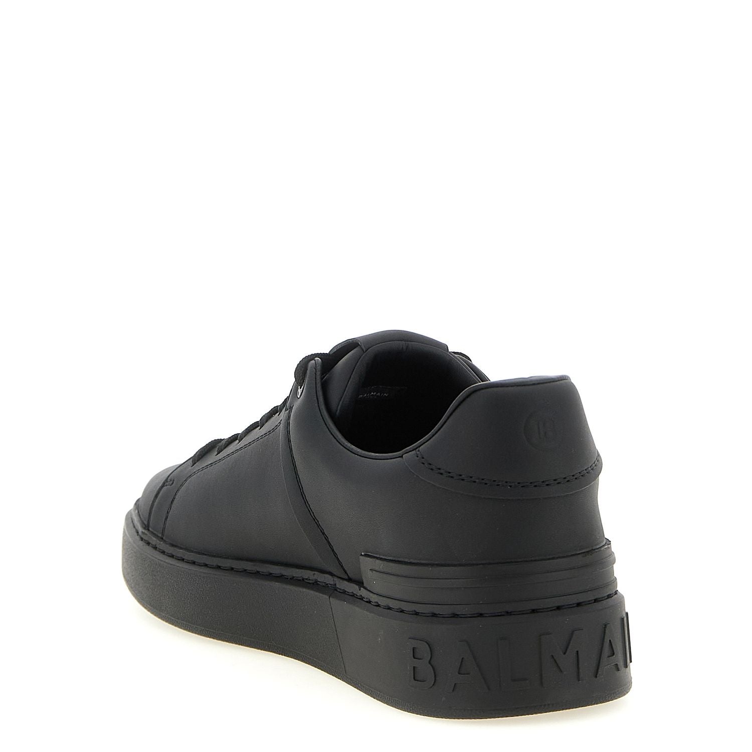 Balmain Black Calfskin Low Top Sneakers