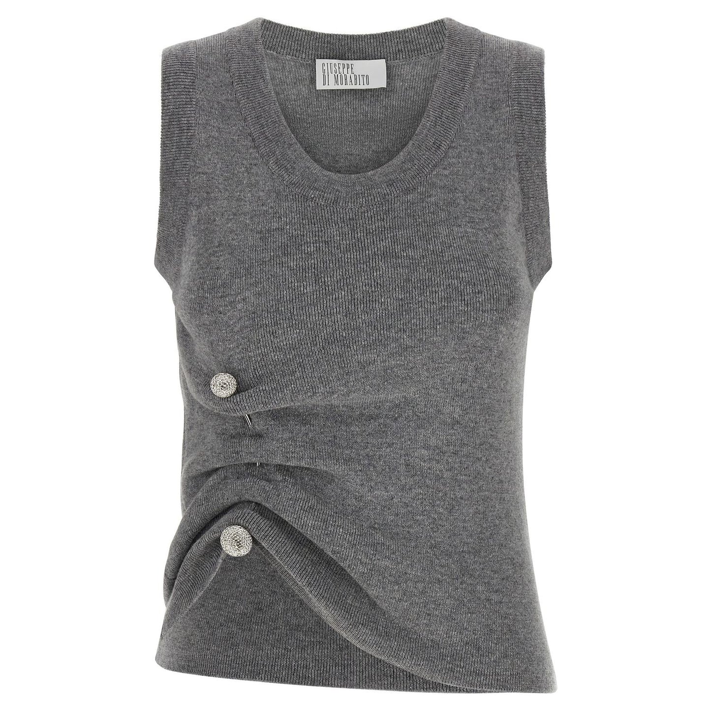 Giuseppe Di Morabito Gray Virgin Wool Sleeveles Sweater