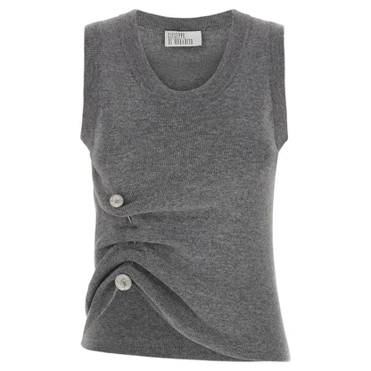 Giuseppe Di Morabito Gray Virgin Wool Sleeveles Sweater