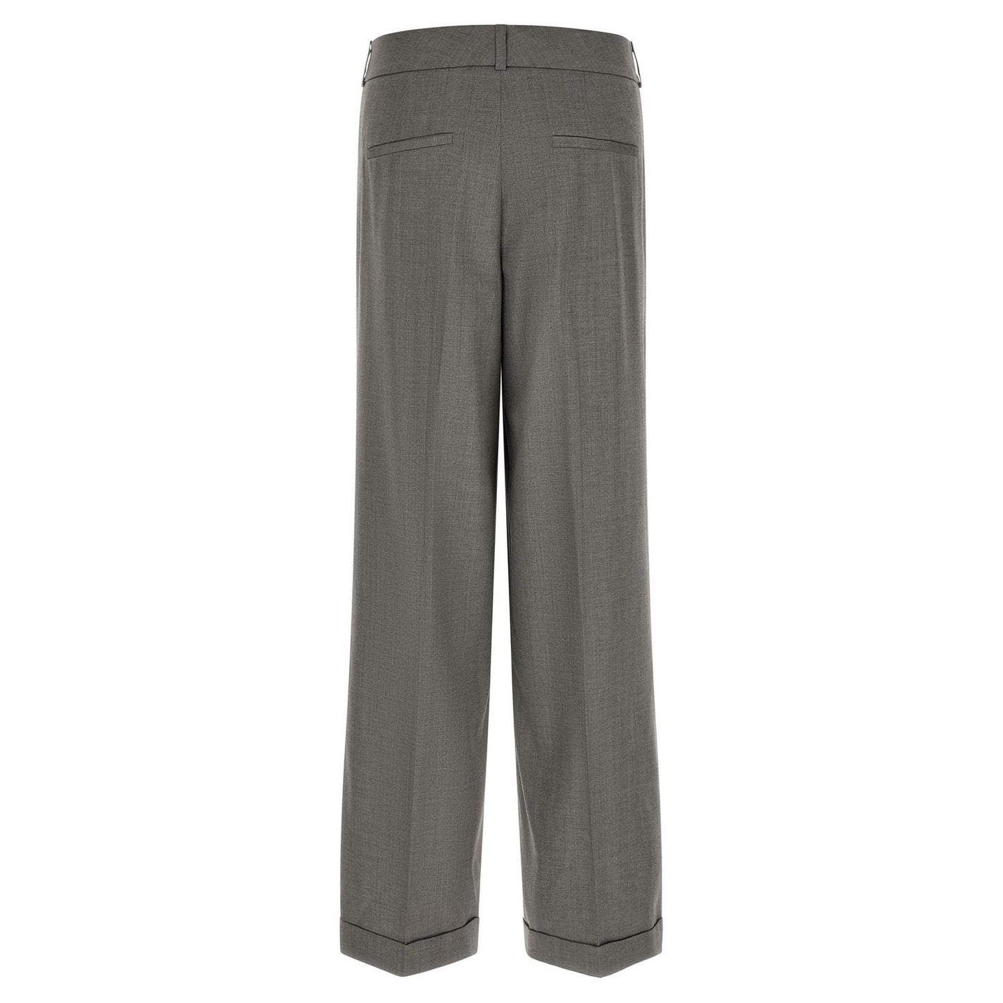 Peserico Gray Virgin Wool Casual Pants