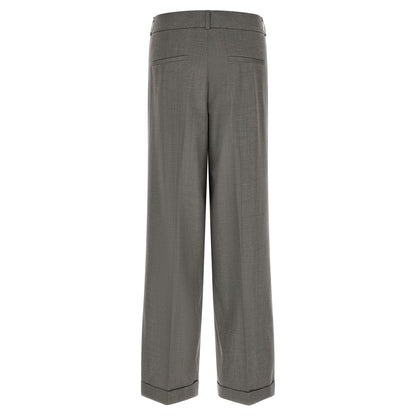 Peserico Gray Virgin Wool Casual Pants