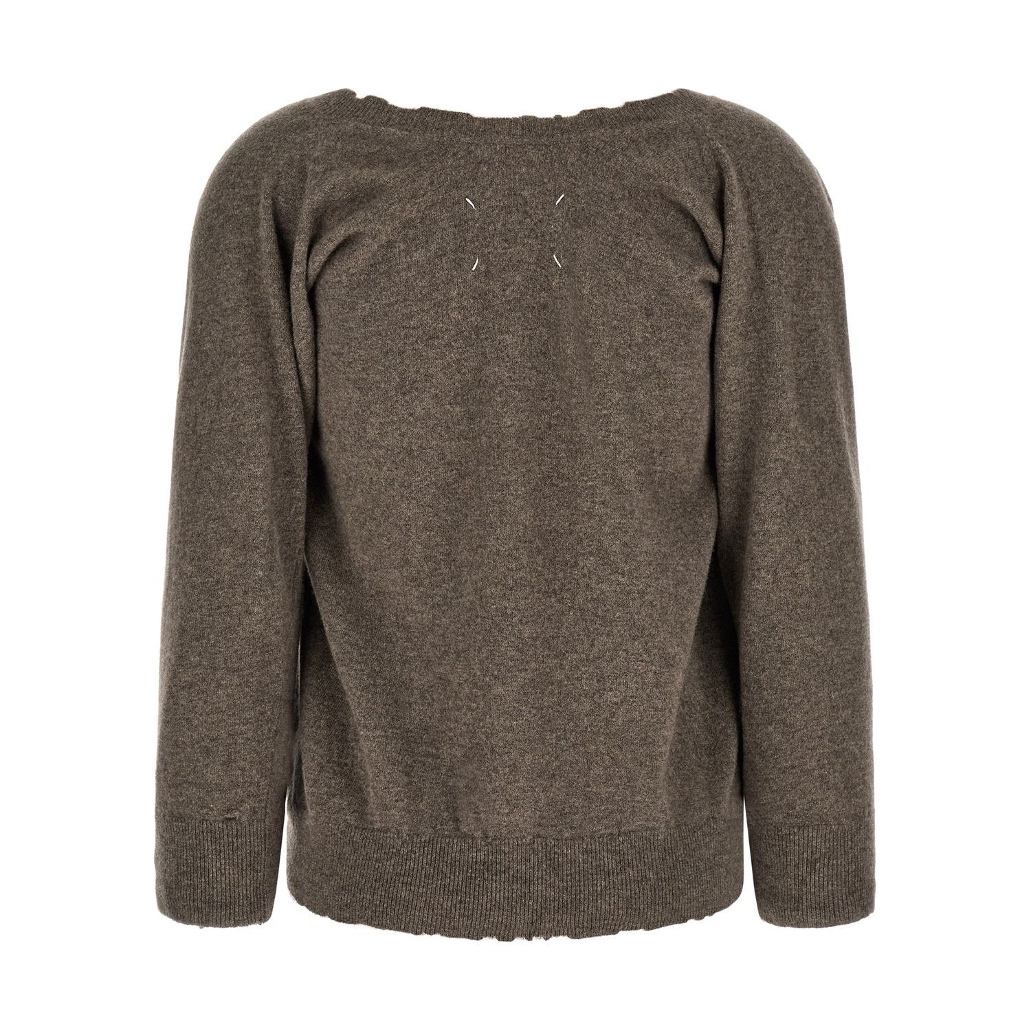 Maison Margiela Brown Virgin Wool Cardigan