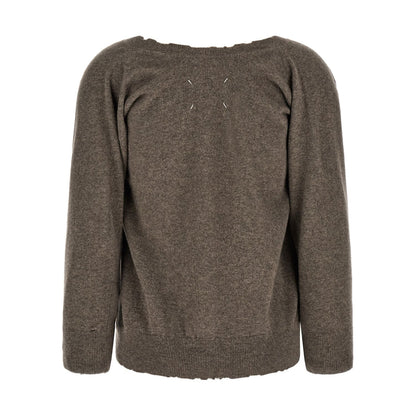 Maison Margiela Brown Virgin Wool Cardigan