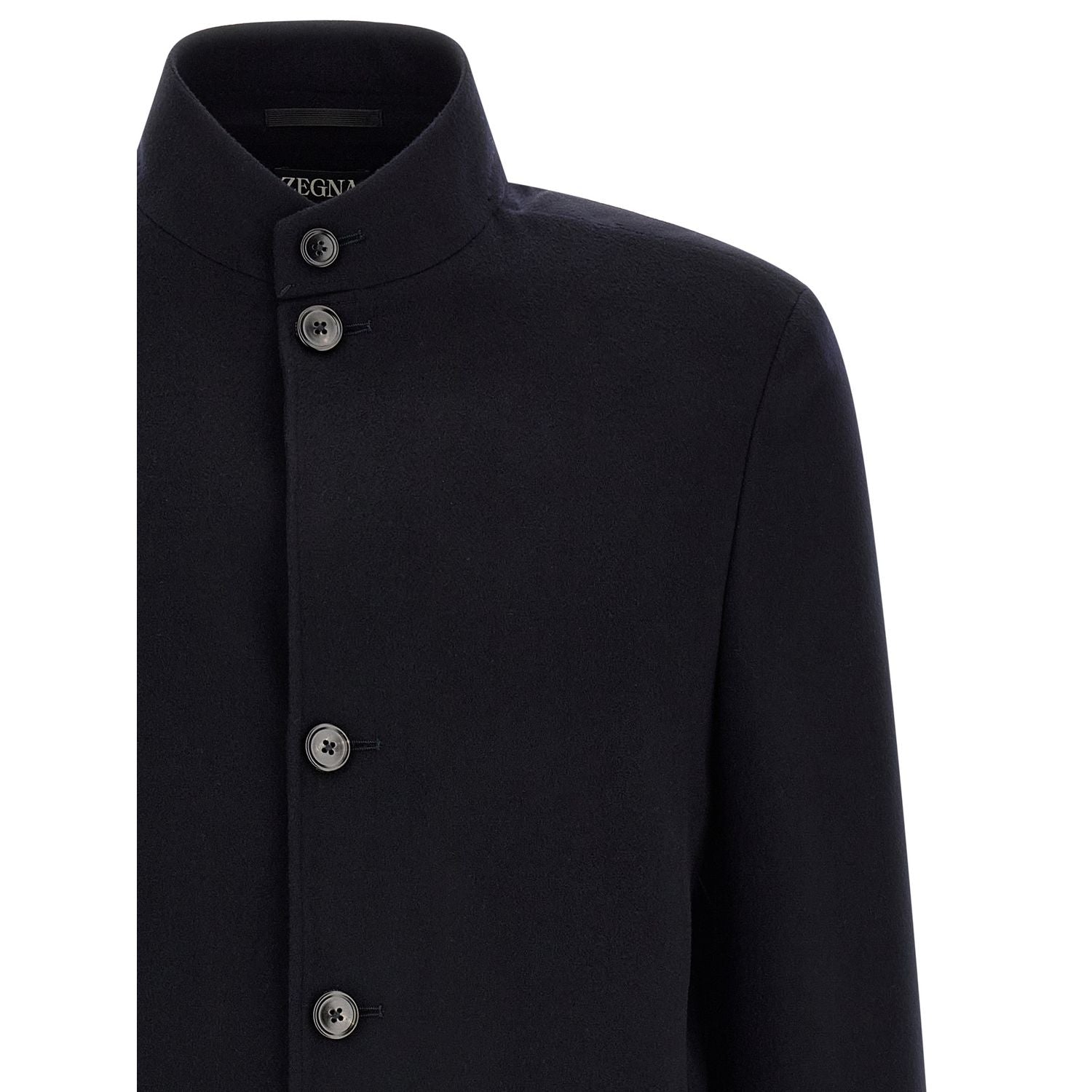 ZEGNA Blue Cashmere Full-Length Jacket