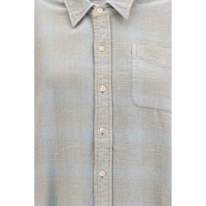 R13 Blue Cotton Pattern Shirt