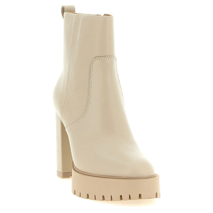 PINKO White Cowhide Ankle Boots