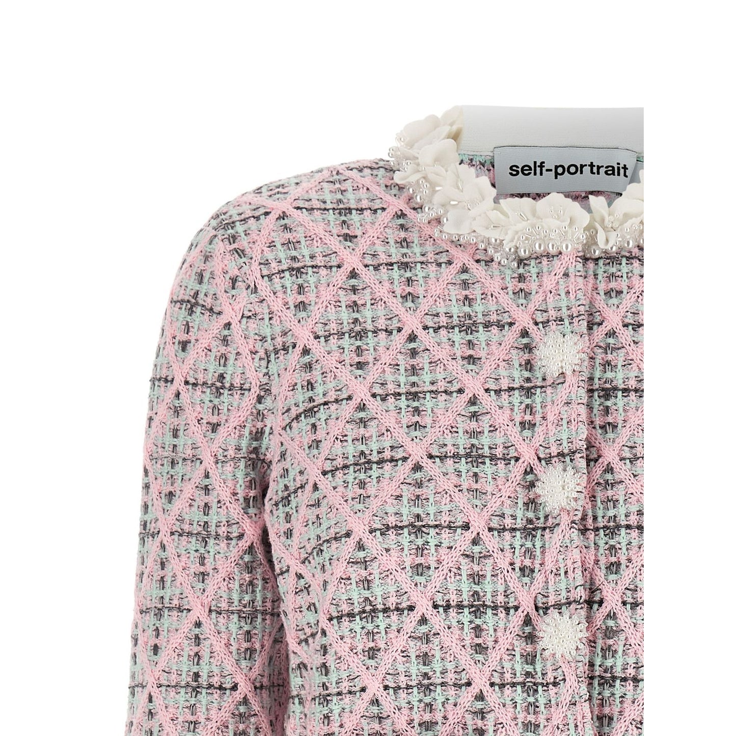 Self-Portrait Multicolor Cotton Cardigan