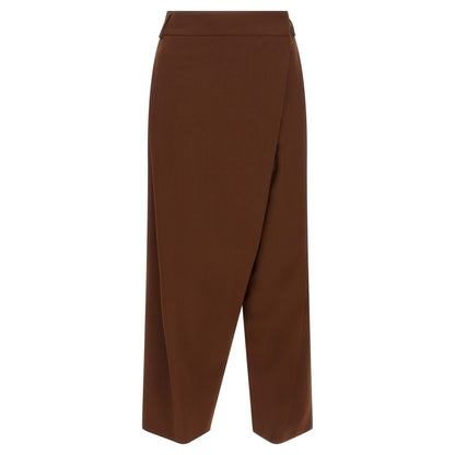 Alberto Biani Brown Wool Cropped Pants