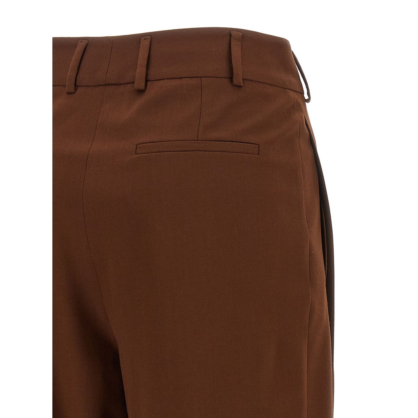 Alberto Biani Brown Wool Cropped Pants