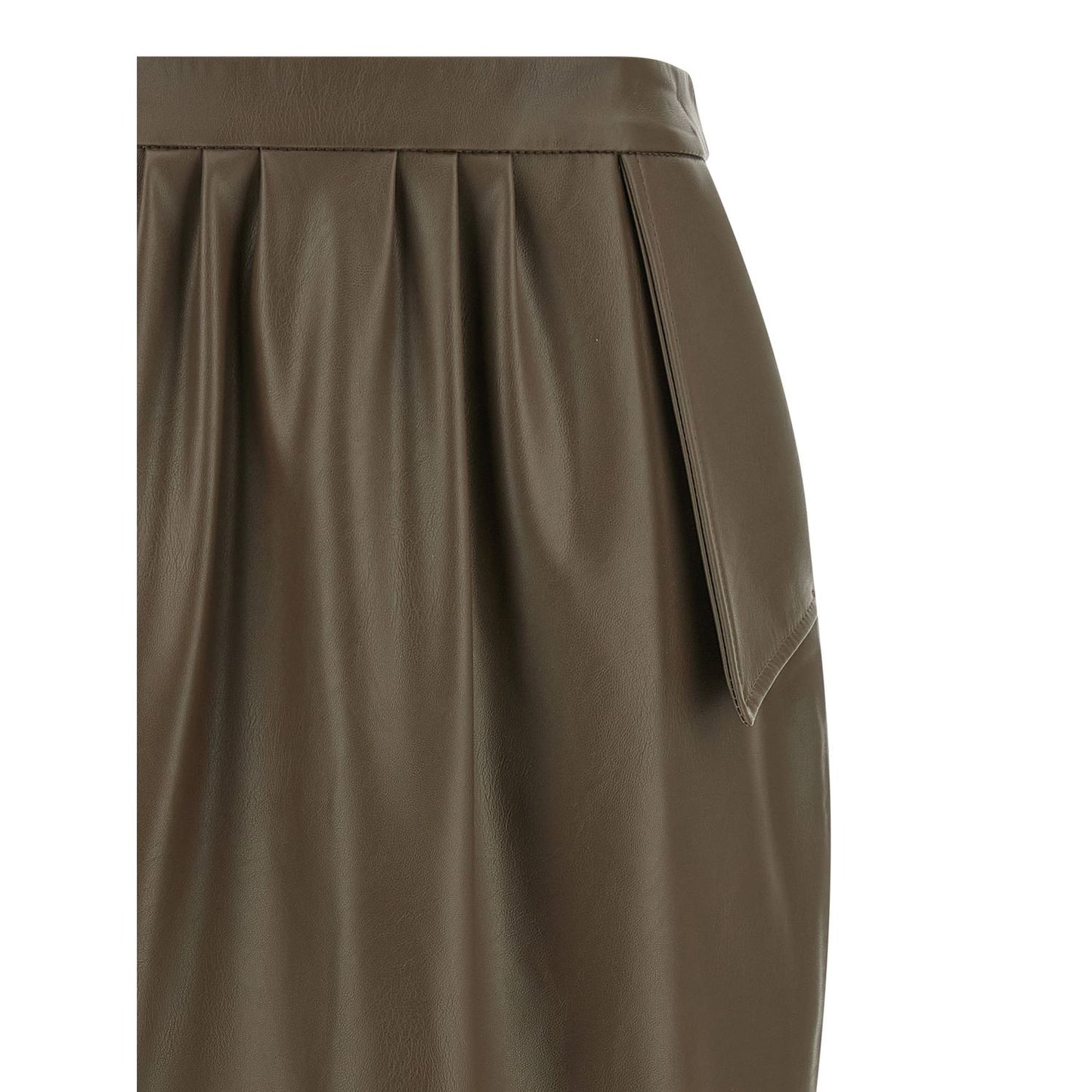 Stella McCartney Brown Polyester Midi Skirt