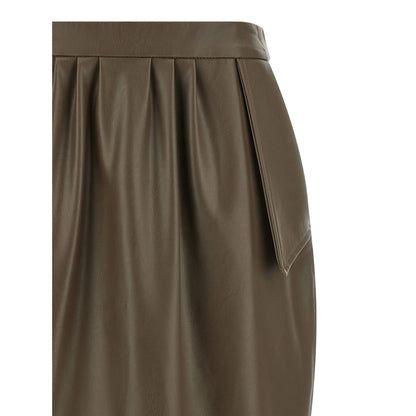 Stella McCartney Brown Polyester Midi Skirt