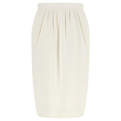 Stella McCartney White Polyester Midi Skirt