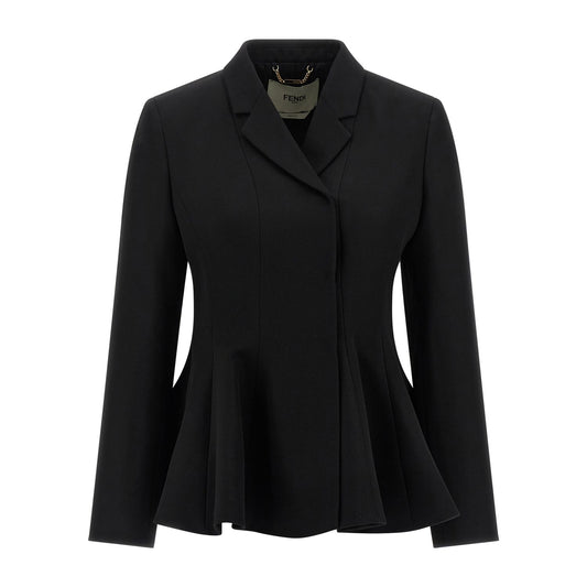 Fendi Black Virgin Wool Blazer