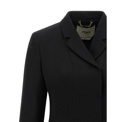 Fendi Black Virgin Wool Blazer