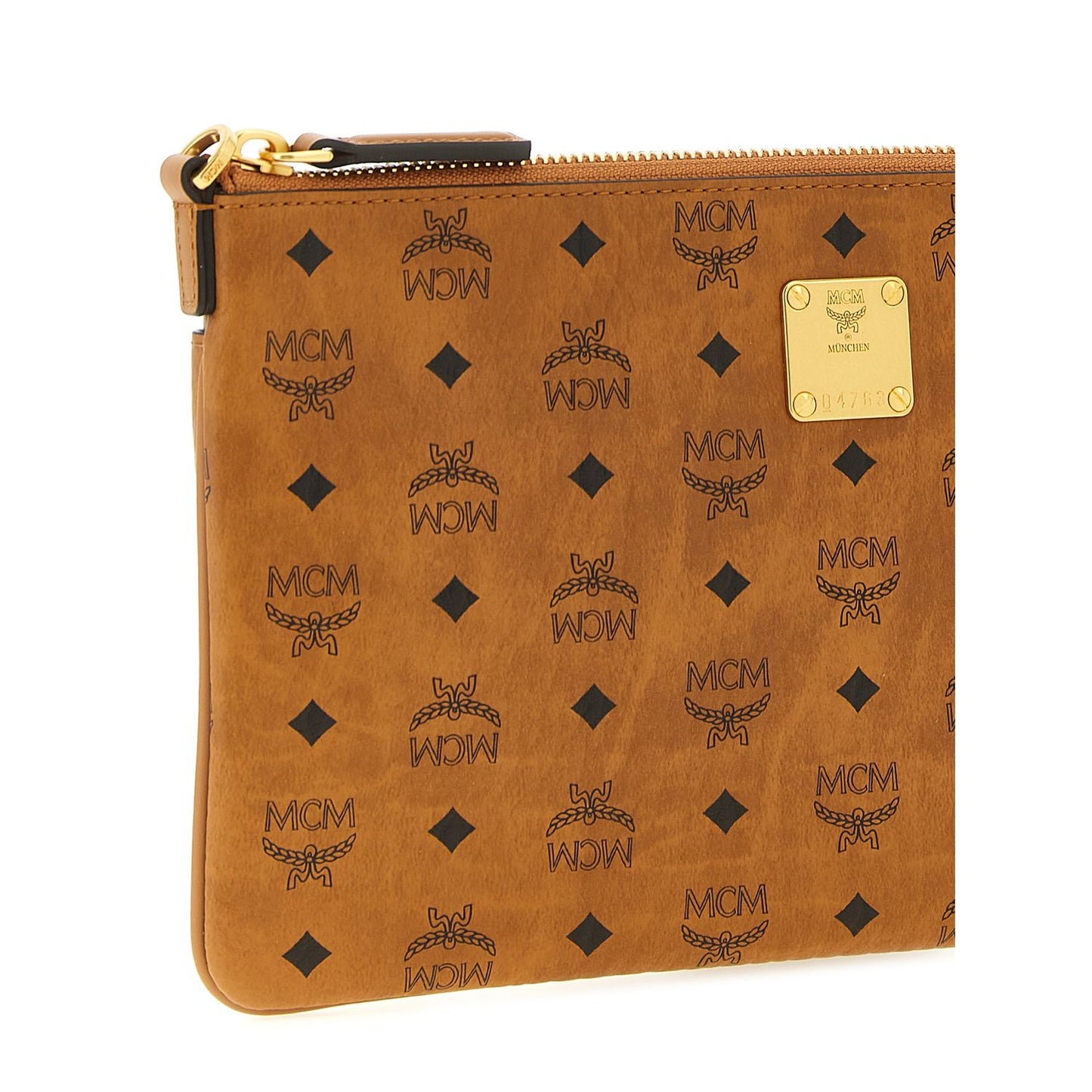 MCM Brown Polyethylene Clutch Bag