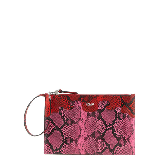 Ganni Fuchsia Polyester Clutch Bag
