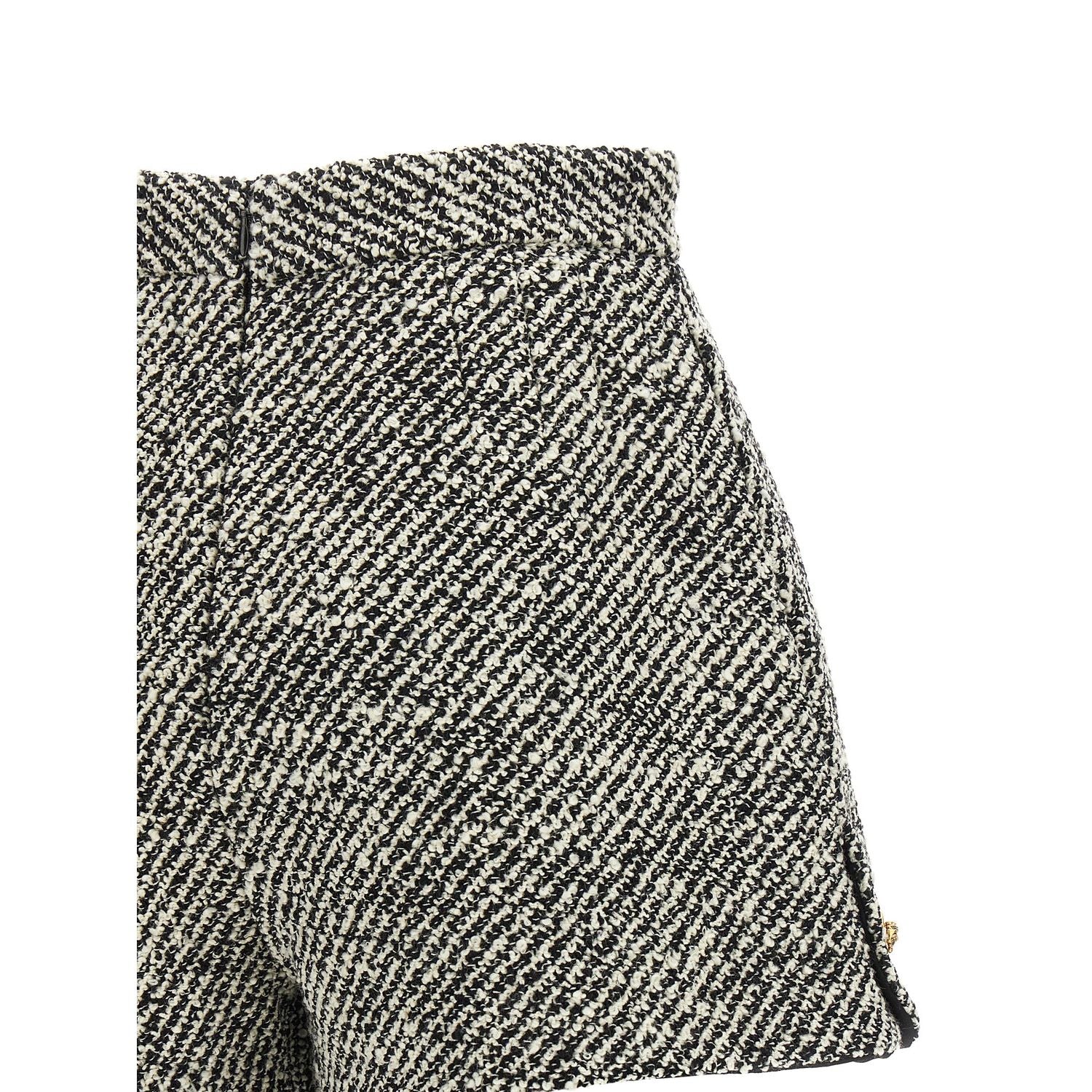 Versace Bicolor Virgin Wool Bermuda Shorts
