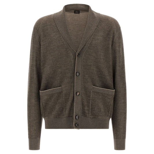 Brioni Brown Cashmere Cardigan