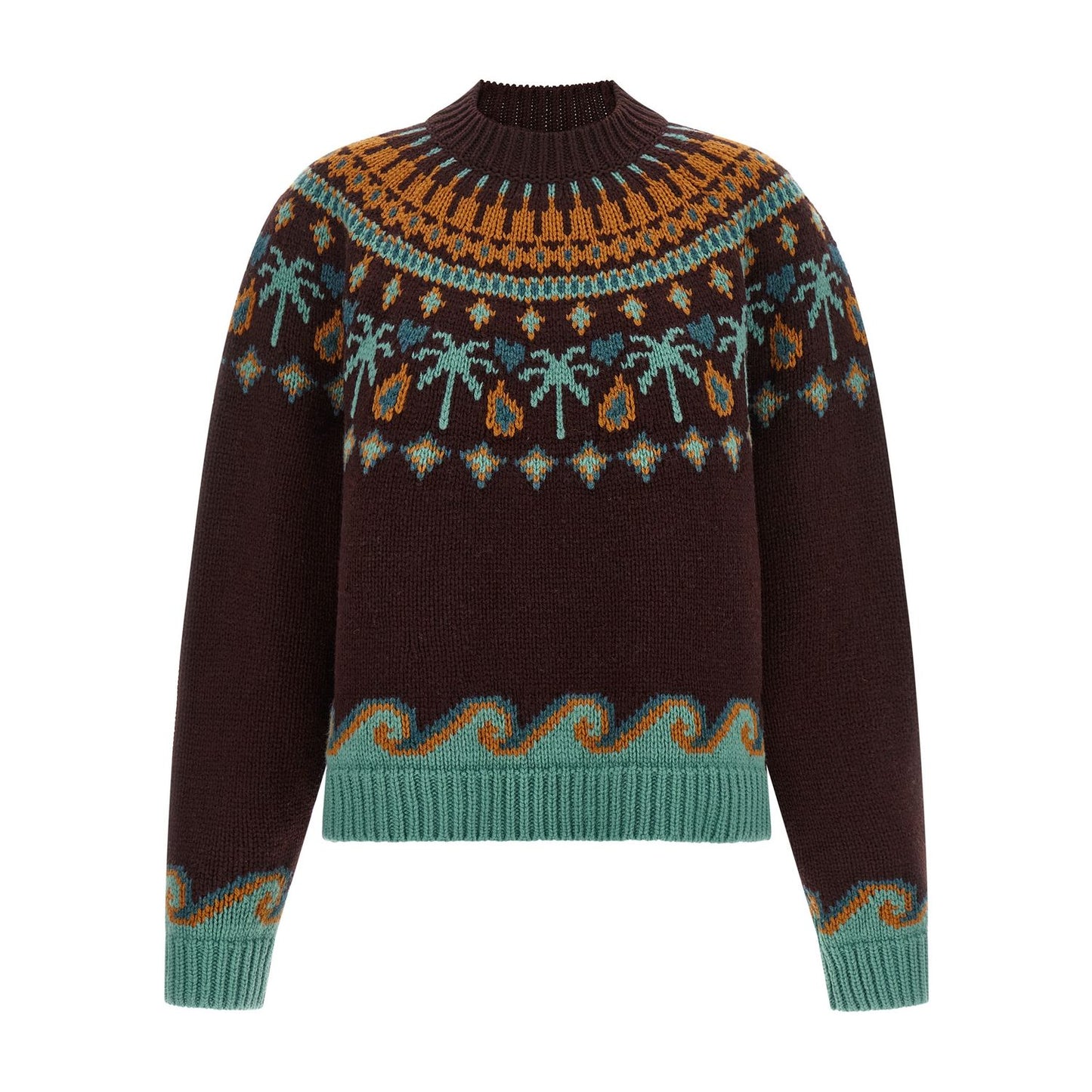 Alanui Brown Virgin Wool Cardigan