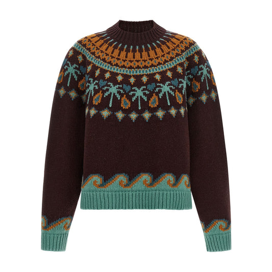 Alanui Brown Virgin Wool Cardigan