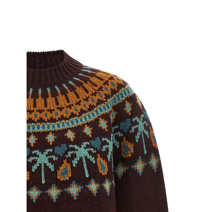 Alanui Brown Virgin Wool Cardigan