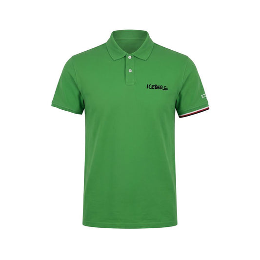 Iceberg Green Cotton Men Polo Shirt