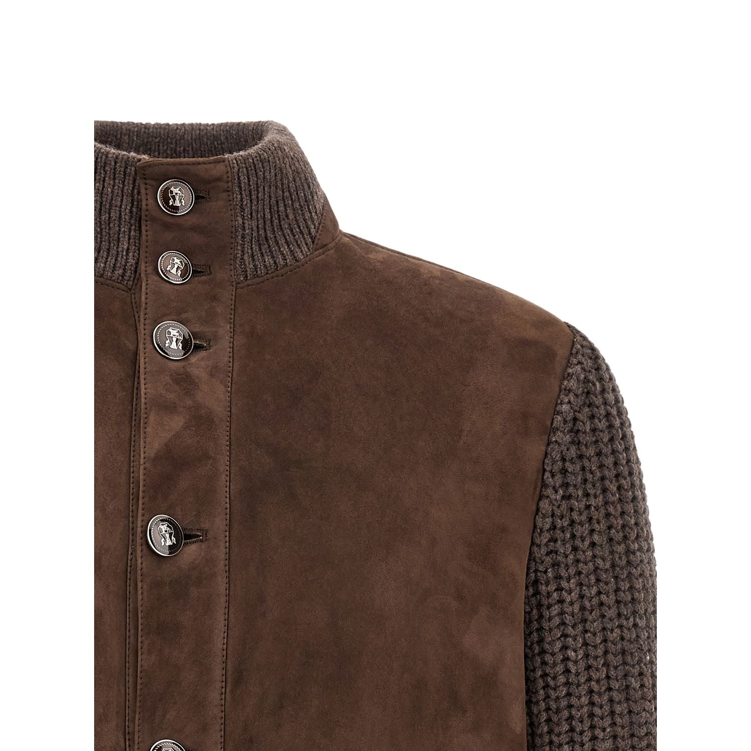 Brunello Cucinelli Brown Lamb Leather Leather Jacket