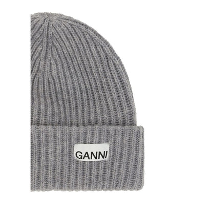 Ganni Gray Wool Oves Aries Beanie
