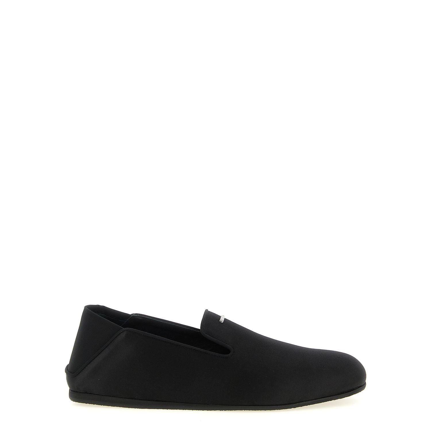 Giuseppe Zanotti Black Viscose Slip-On Loafers