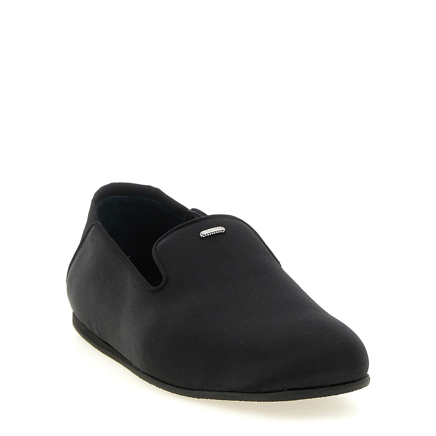 Giuseppe Zanotti Black Viscose Slip-On Loafers