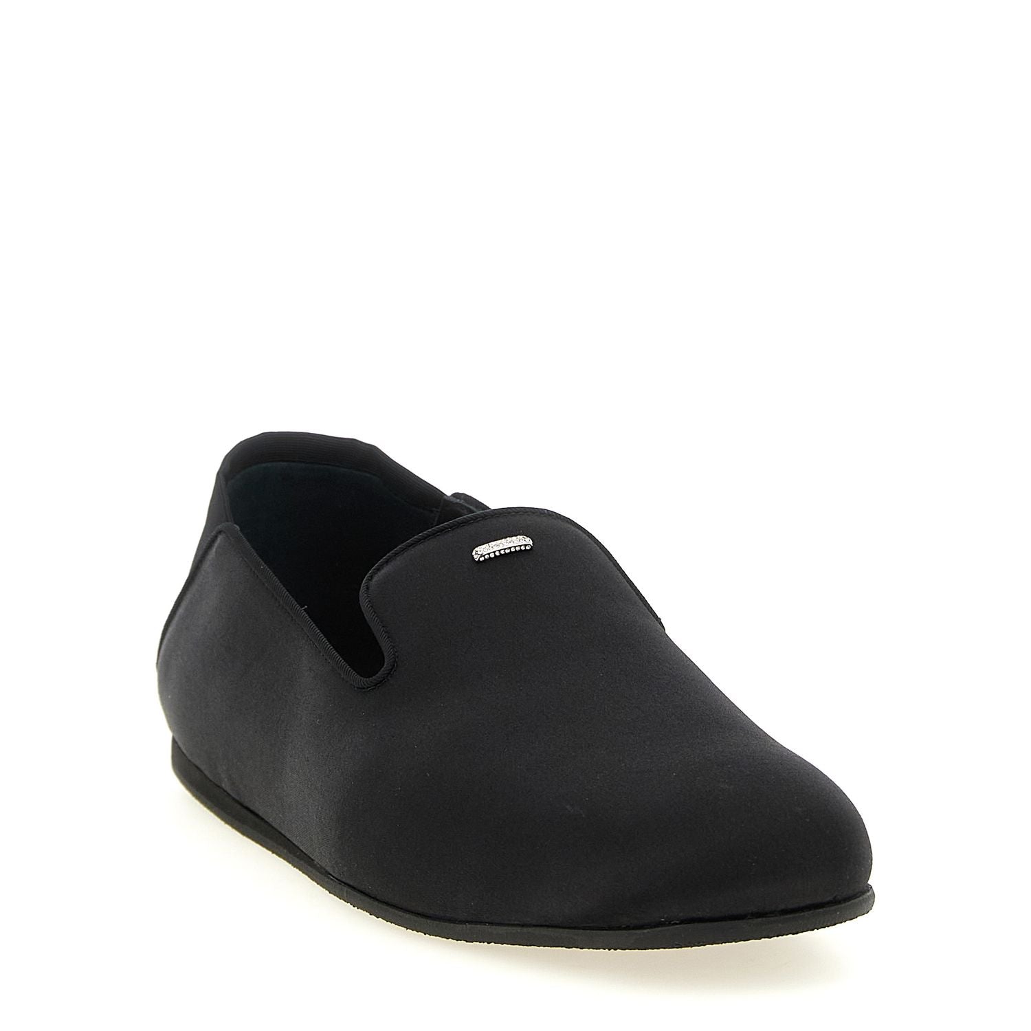 Giuseppe Zanotti Black Viscose Slip-On Loafers