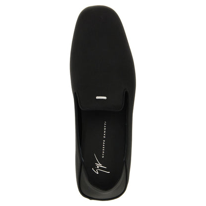 Giuseppe Zanotti Black Viscose Slip-On Loafers