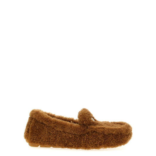 Prada Brown Lamb Leather Slip-On Loafers