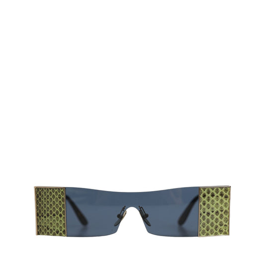 Dolce & Gabbana Gold Metal DG2263 Rectangle Snakeskin Frame Sunglasses