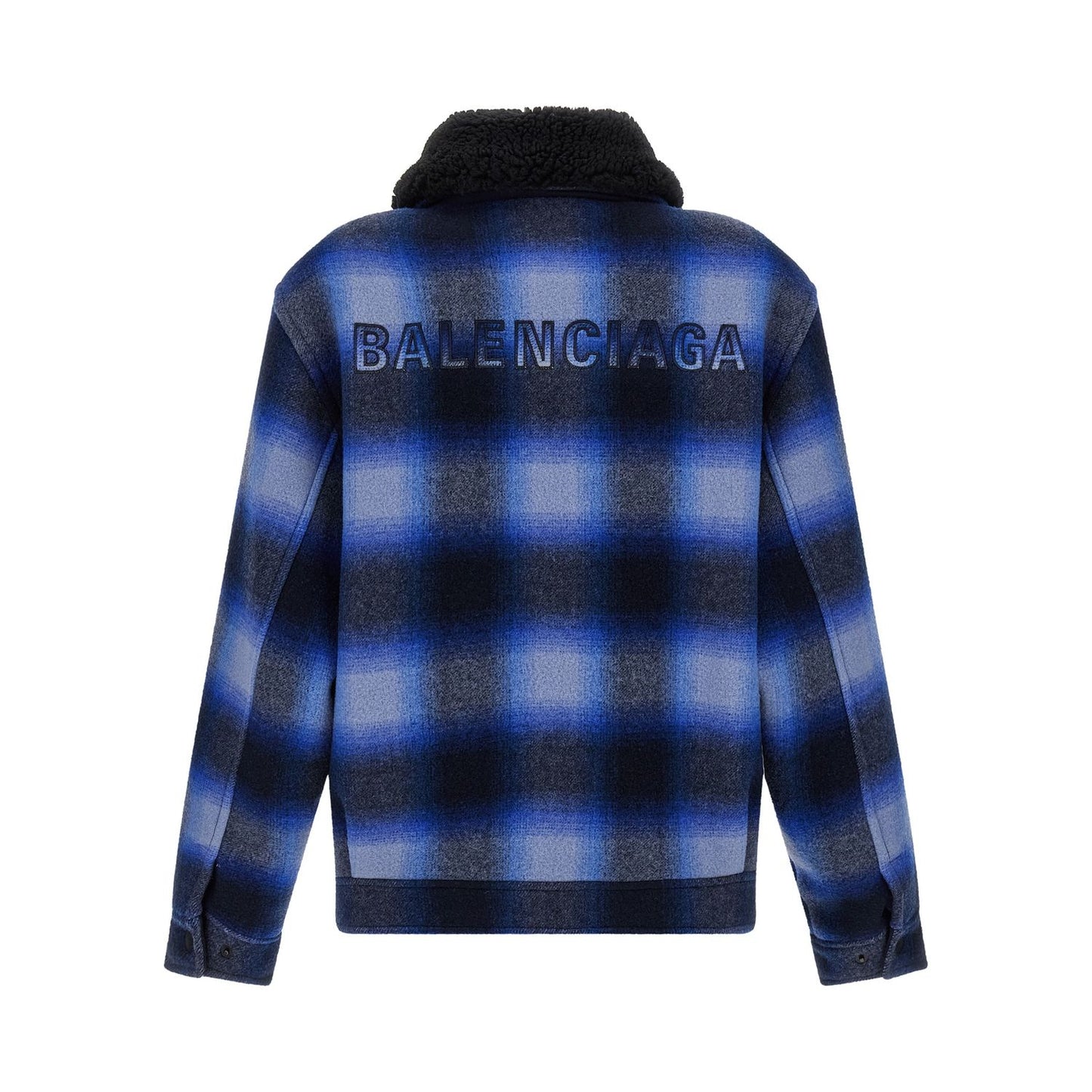 Balenciaga Blue Virgin Wool Bomber