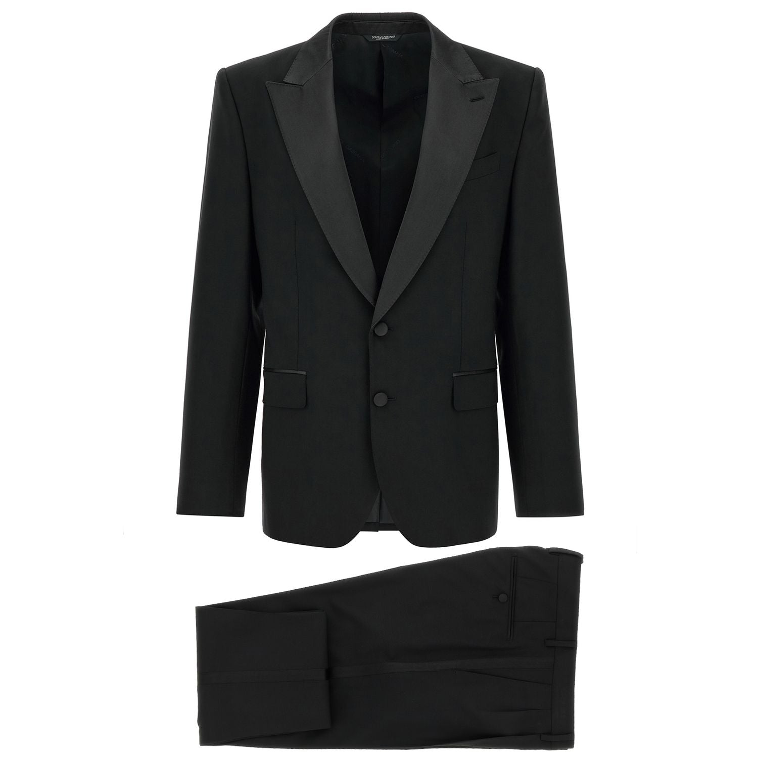 Dolce & Gabbana Black Virgin Wool Two-Piece Suit