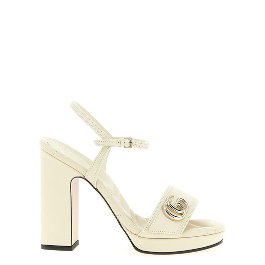 Gucci White Calfskin High Heel Pumps