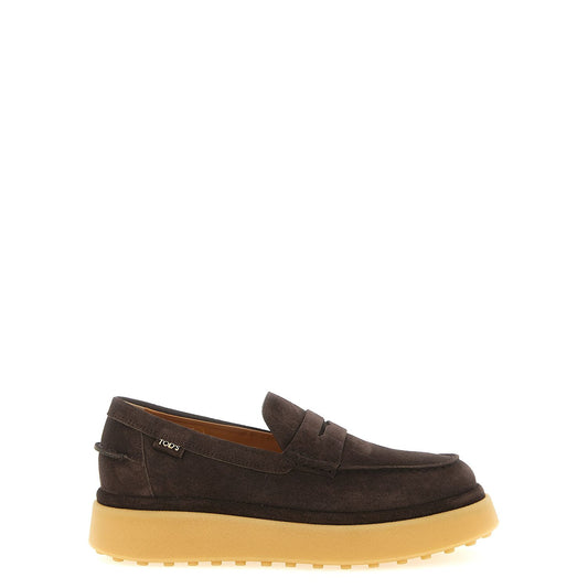 Tod's Brown Calfskin Slip-On Loafers