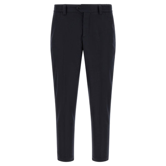 PT Torino Black Virgin Wool Casual Pants