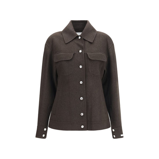 Max Mara Brown Wool Oves Aries Denim Jacket