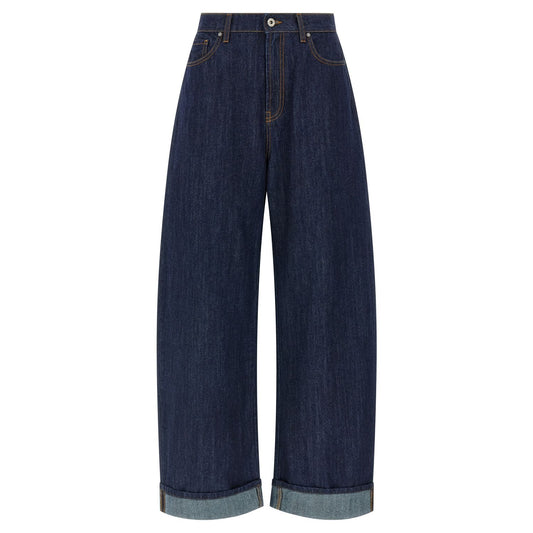 P.A.R.O.S.H. Blue Cotton Relaxed Fit Jeans
