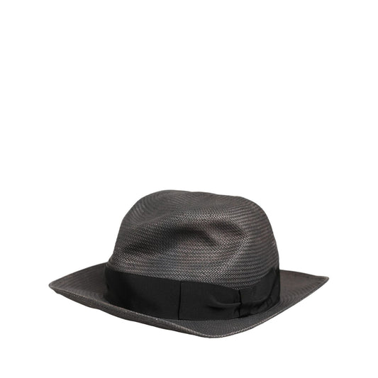 Dolce & Gabbana Men Gray Paper Woven Wide Brim Fedora Hat