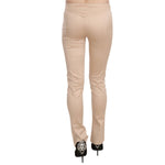 Just Cavalli Elegant Cream Low Waist Skinny Trousers Just Cavalli Tan