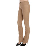 Just Cavalli Chic Brown Mid Waist Skinny Trousers Just Cavalli Rosy Brown