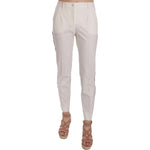 Dolce & Gabbana Elegant White Stripe Wool Tapered Trousers Dolce & Gabbana Gray