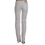 Costume National Chic White Slim Fit Cotton Jeans Costume National Dark Gray